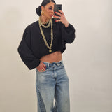 Felpa crop AURORA nera