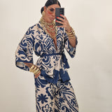 Coordinato BROOK avorio e blu