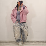 Giubbino in ecopelle SUNSET rosa