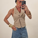 Gilet ELEGANT kaki righe