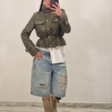 DAISY brown eco fur sleeveless jacket