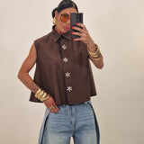 Camicia SWAROVSKI  marrone