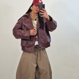 Giubbino in ecopelle SUNSET bordeaux