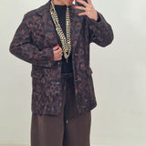 KAT black leopard coat