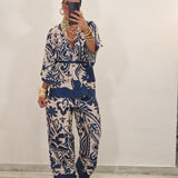 Coordinato BROOK avorio e blu