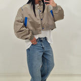 HOT grey and blue bomber jacket