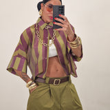 Camicia VIKY verde e viola