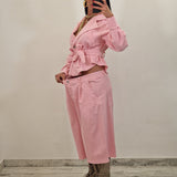 Coordinato in denim NALA rosa