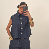 Camicia SWAROVSKI blu