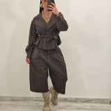 Coordinato in denim NALA marrone