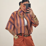 Camicia VIKY coccio e viola