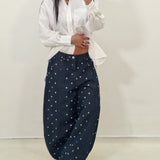 Jeans Pois lavaggio grezzo