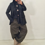 Blazer TEXAS  nero in ecocamoscio