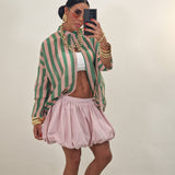 Camicia PINK rosa e verde