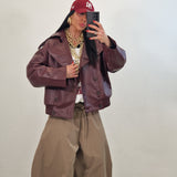 Giubbino in ecopelle SUNSET bordeaux