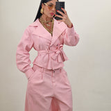 Coordinato in denim NALA rosa