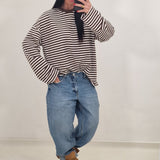 White and brown JANIS sweater