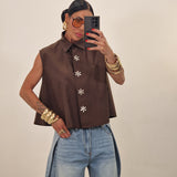 Camicia SWAROVSKI  marrone