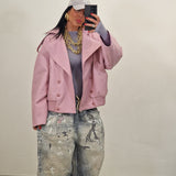 Giubbino in ecopelle SUNSET rosa