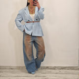 Blazer HALEY a righe celeste