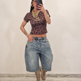 Maglia crop GIOIA leopardata
