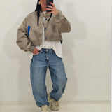 HOT grey and blue bomber jacket