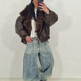 Bomber eco pelle DOSS marrone