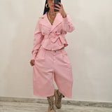 Coordinato in denim NALA rosa