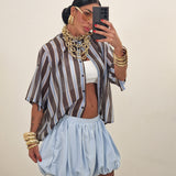 Camicia ZIRA righe celeste