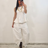 Coordinato di jeans QUEEN bianco