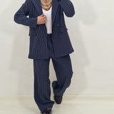 Coordinato JAMILA gessato blu