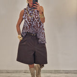 Camicia VIOLET marrone e blu