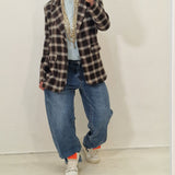 Blazer OLIVIA a quadri marrone&celeste