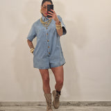 Tutina in denim AZUL