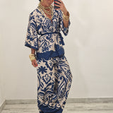 Coordinato BROOK avorio e blu