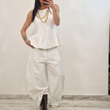 Coordinato di jeans QUEEN bianco