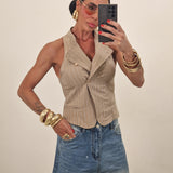Gilet ELEGANT kaki righe