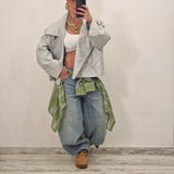 Chiodo in ecopelle SETH grigio