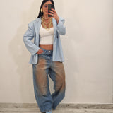 Blazer HALEY a righe celeste