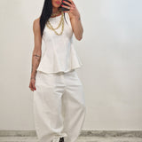 Coordinato di jeans QUEEN bianco