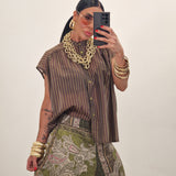 Camicia VEGAS verde oliva righe
