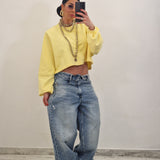 Felpa crop AURORA giallo
