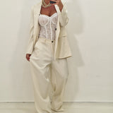 Body Samantha bianco e beige