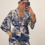 Coordinato BROOK avorio e blu
