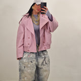 Giubbino in ecopelle SUNSET rosa