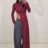 CHARLOTTE burgundy sweater