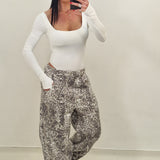 Jeans STASY leopardato tortora