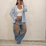 Blazer HALEY a righe celeste