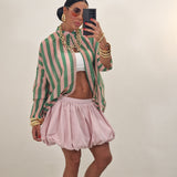 Camicia PINK rosa e verde