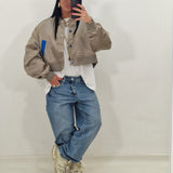 HOT grey and blue bomber jacket